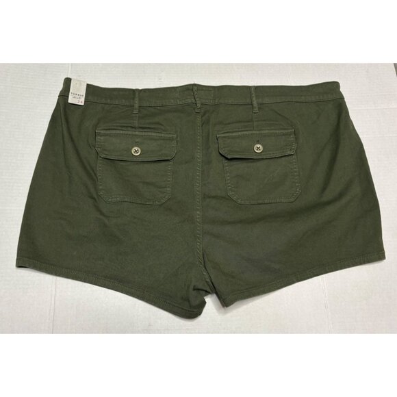 Torrid Womens Size 24 Green Button Fly Shorts Pockets High Rise Stretch New - Picture 2 of 7
